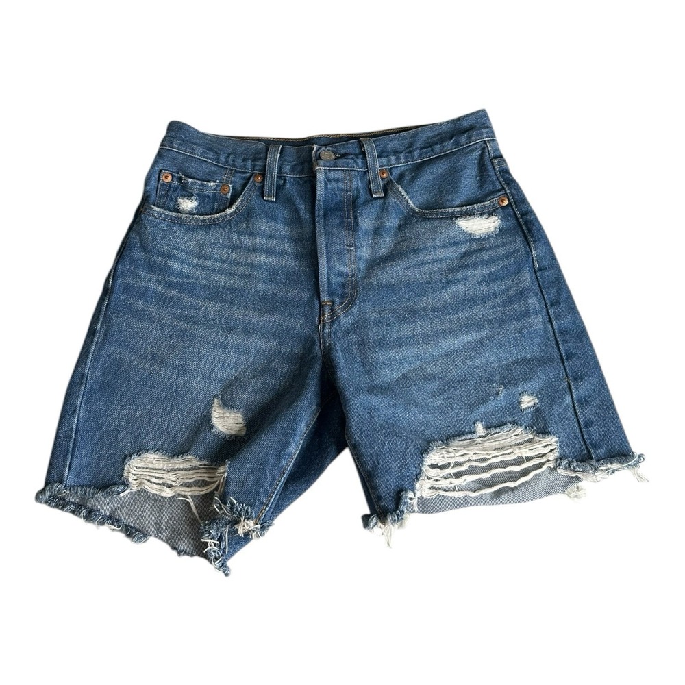 Levis‎ 501 Denim Cutoff Shorts Womens 27" Waist Distressed Button Fly
